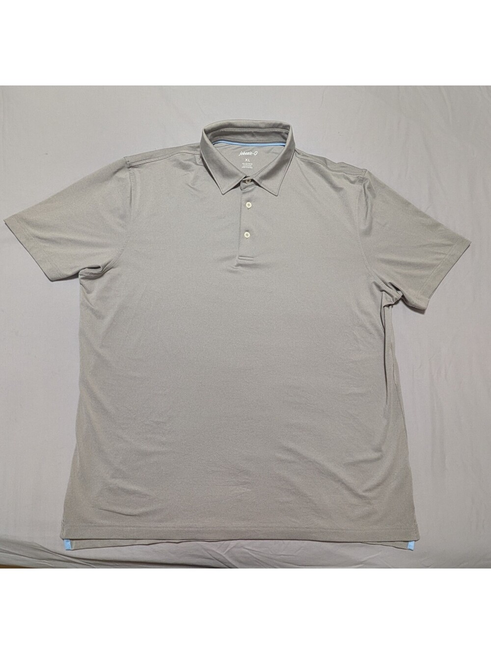 Johnnie-O Mens XL Performance Polo Shirt Gray Stretch Short Sleeve Golf
